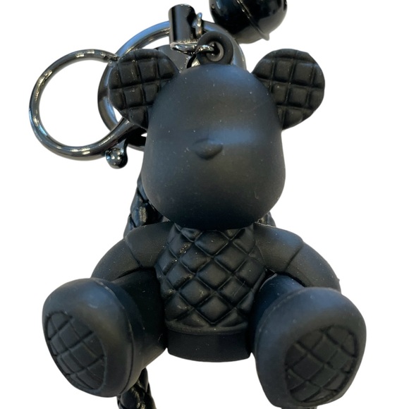 BOUTIQUE Hard Resin Teddy Bear Keychain w/braided Wristlet - NWT - Picture 2 of 2